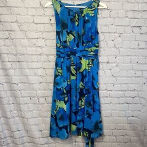 Adrianna Papell Floral Chiffon Dress Size 8